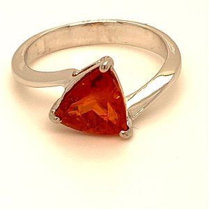 Spessartine 1.25ct Solid 18K White Gold Ring